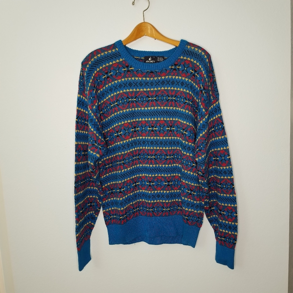 Jockey unisex colorful pattern knit sweater